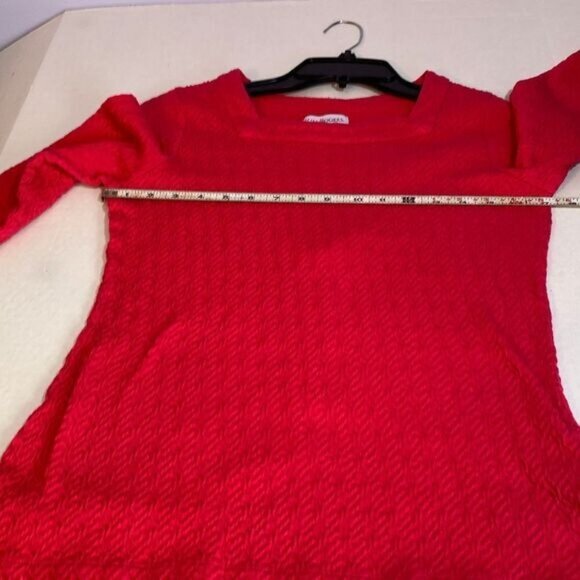 Kim Rogers Women's Small Textured Square Neckline Deep Pink Puckered Fabric Top - Picture 7 of 11